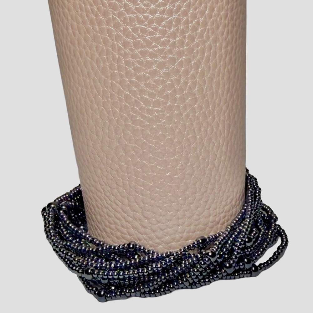 Vintage Vibe Multi-Strand Gunmetal Beaded Bracelet Handmade